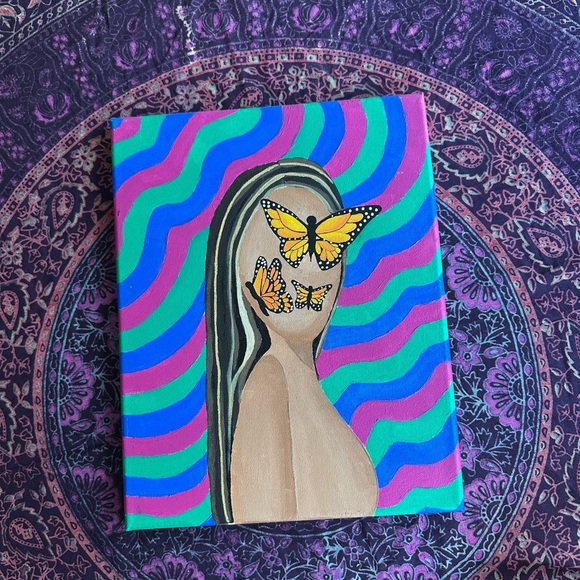 Colorful Butterfly Canvas Art - Picture 1 of 5